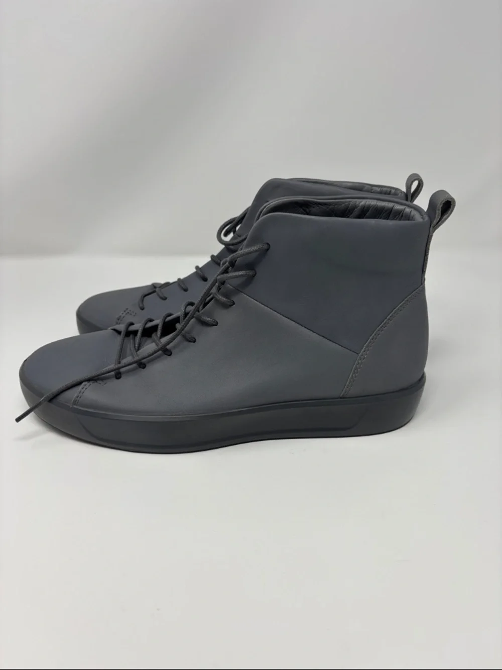 Ecco | Men's Lace-Up High-Top Sneakers in Dark Gray danish design 9 43